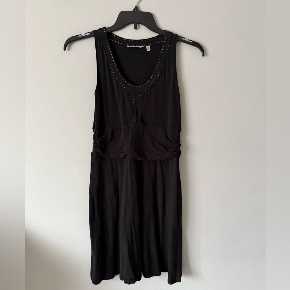 Athleta Black Sleeveless Dress with Stitch Trim Detail